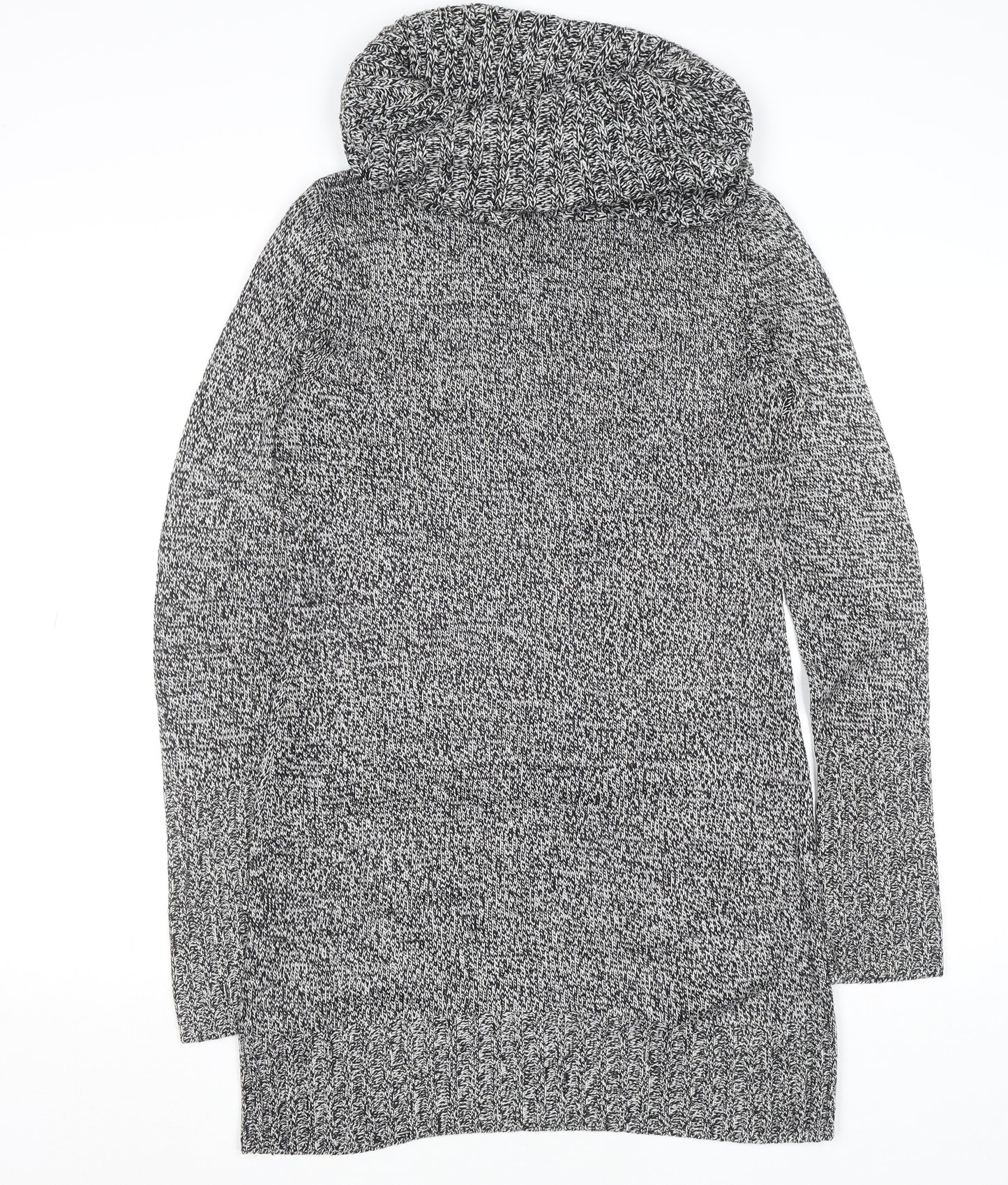 H&M Womens Grey Cowl Neck Chunky Knit Pullover Jumper Size 8