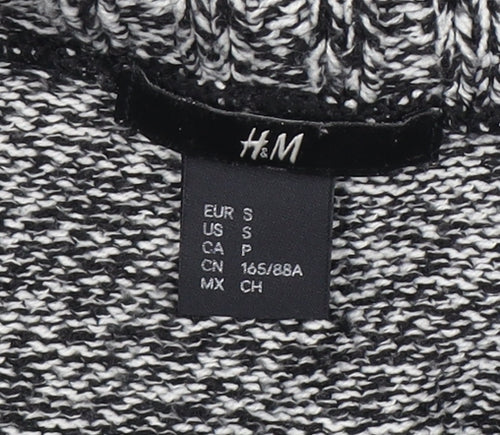 H&M Womens Grey Cowl Neck Chunky Knit Pullover Jumper Size 8