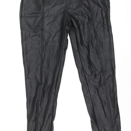 Savida Women’s Black Faux Leather Leggings Size 10 Slim Fit