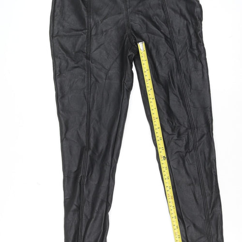 Savida Women’s Black Faux Leather Leggings Size 10 Slim Fit