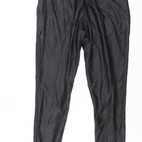 Savida Women’s Black Faux Leather Leggings Size 10 Slim Fit
