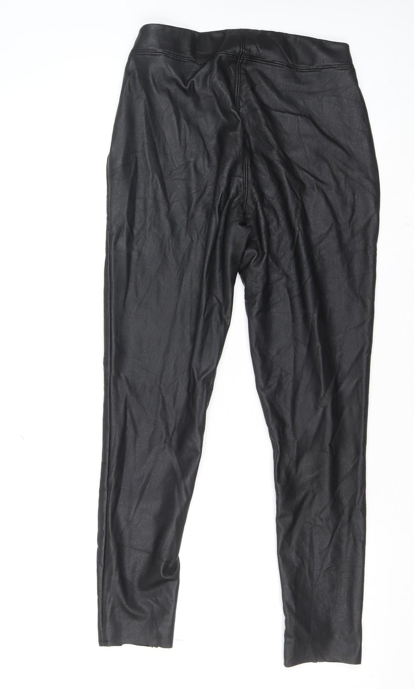 Savida Women’s Black Faux Leather Leggings Size 10 Slim Fit