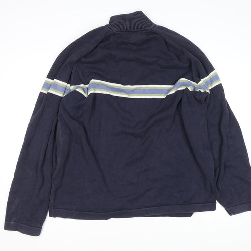Tommy Hilfiger Men’s Blue 2XL Half Zip Cotton Jumper