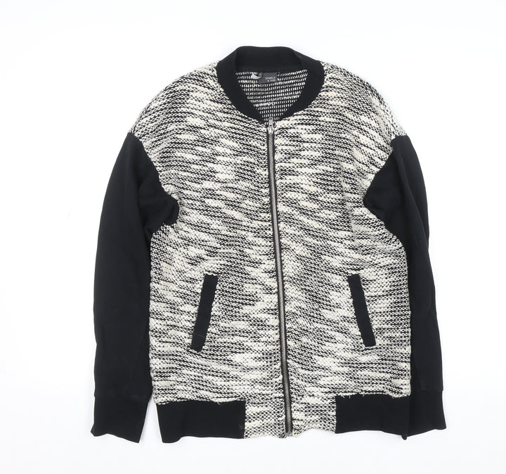 Sparkle & Fade Womens Black Knit Full Zip Jumper XS