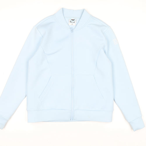 Gym+Coffee Women's Blue Small Track Jacket Full Zip Athleisure Slim Fit