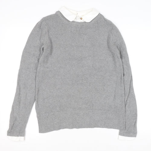 Seraphine Women’s Grey Collared Knit Jumper XS Regular Fit
