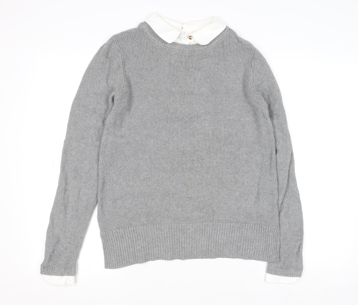 Seraphine Women’s Grey Collared Knit Jumper XS Regular Fit