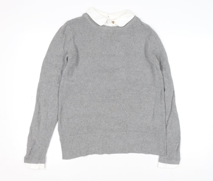 Seraphine Women’s Grey Collared Knit Jumper XS Regular Fit