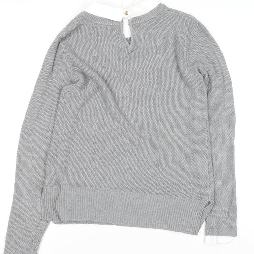 Seraphine Women’s Grey Collared Knit Jumper XS Regular Fit