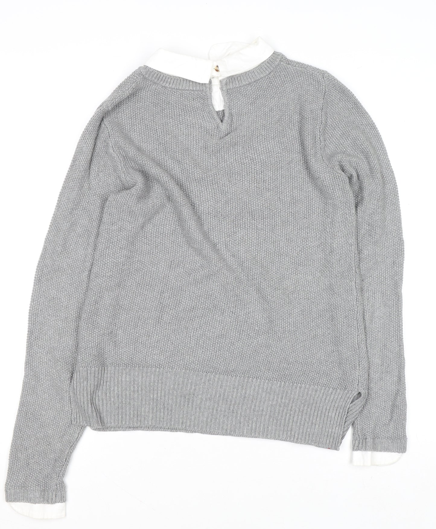 Seraphine Women’s Grey Collared Knit Jumper XS Regular Fit