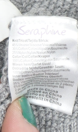 Seraphine Women’s Grey Collared Knit Jumper XS Regular Fit