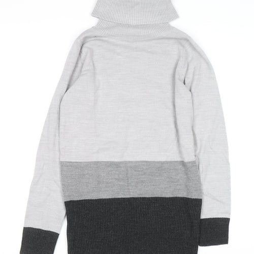 Marks and Spencer Womens Grey Roll Neck Acrylic Jumper Size 6