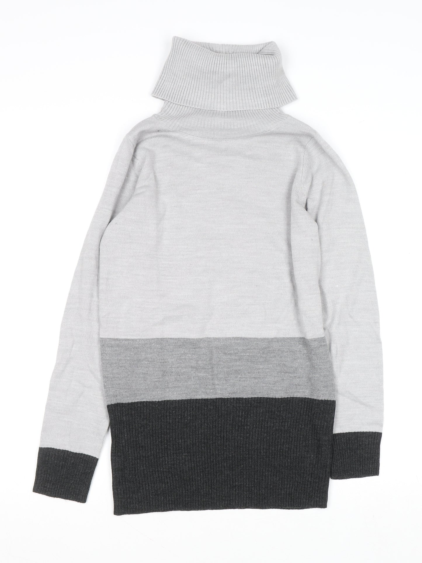 Marks and Spencer Womens Grey Roll Neck Acrylic Jumper Size 6