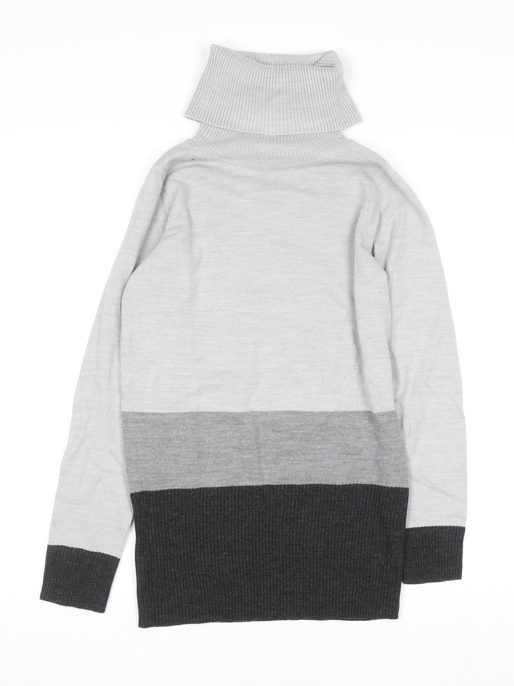 Marks and Spencer Womens Grey Roll Neck Acrylic Jumper Size 6