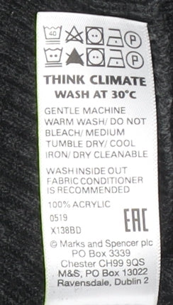 Marks and Spencer Womens Grey Roll Neck Acrylic Jumper Size 6