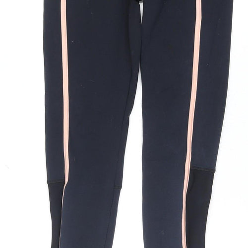 Forever 21 Women's Black Pink Side Stripe Athletic Leggings Size S
