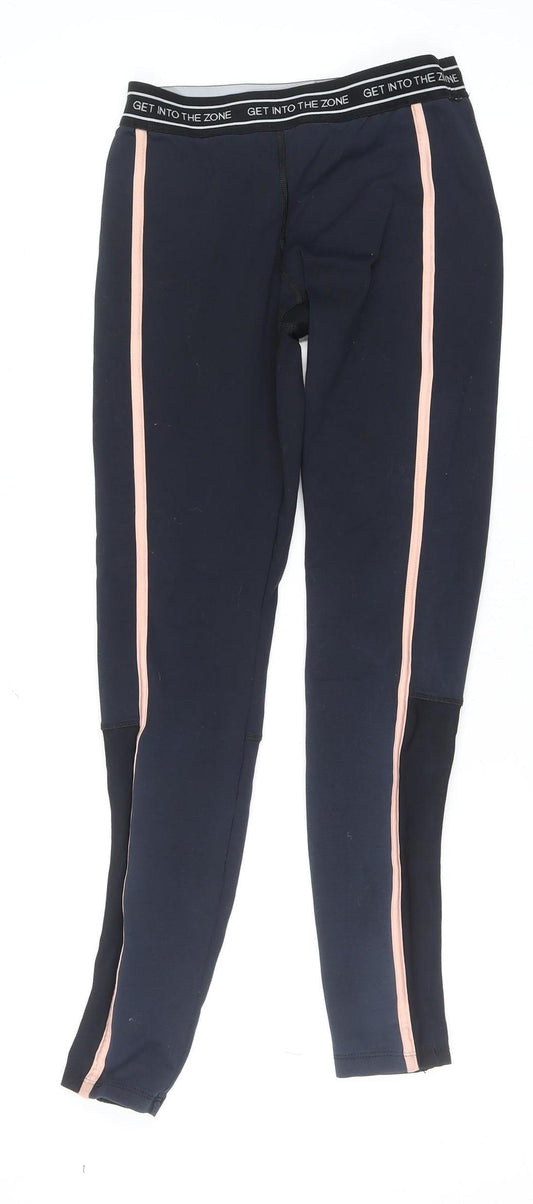 Forever 21 Women's Black Pink Side Stripe Athletic Leggings Size S