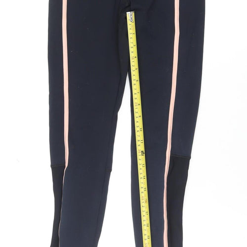 Forever 21 Women's Black Pink Side Stripe Athletic Leggings Size S