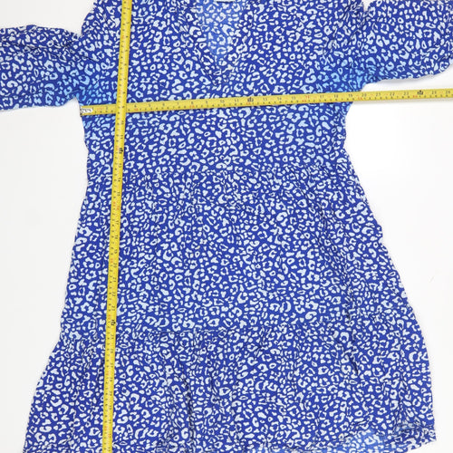 Saint Tropez Women’s Blue Animal Print Viscose Shift Dress L