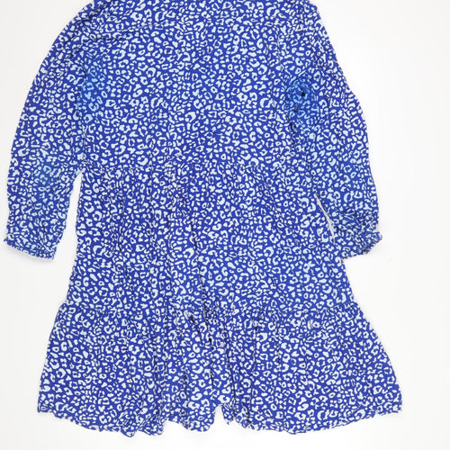 Saint Tropez Women’s Blue Animal Print Viscose Shift Dress L