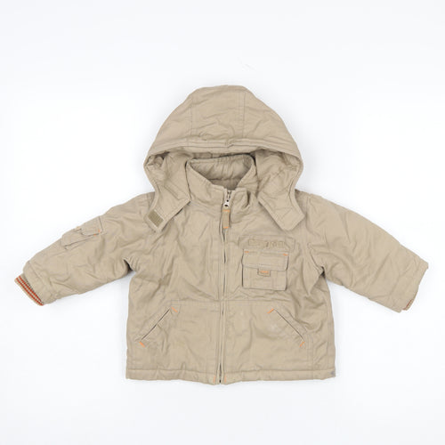 Mamas & Papas Beige Hooded Parka Jacket 6-9 Months Unisex Baby