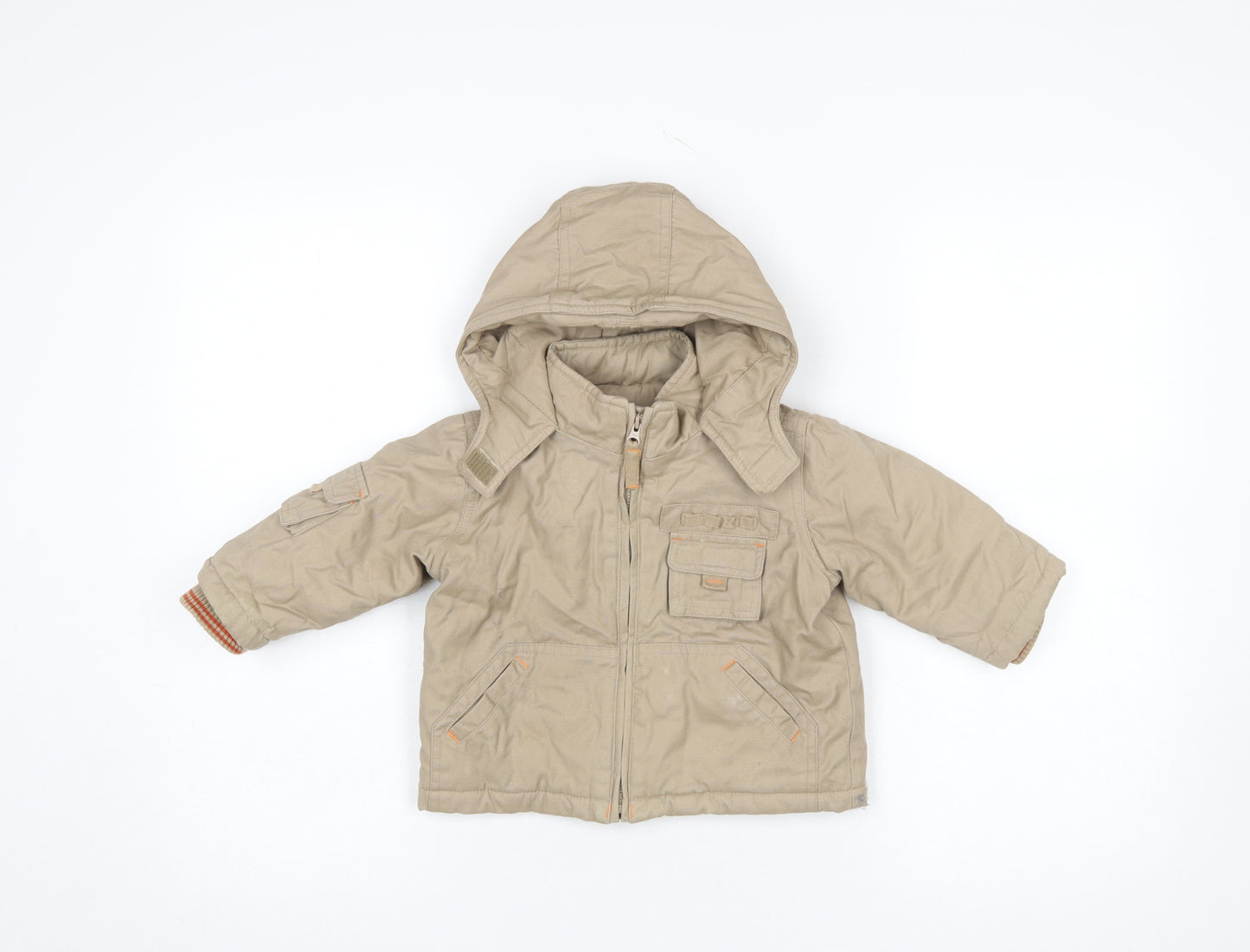 Mamas & Papas Beige Hooded Parka Jacket 6-9 Months Unisex Baby