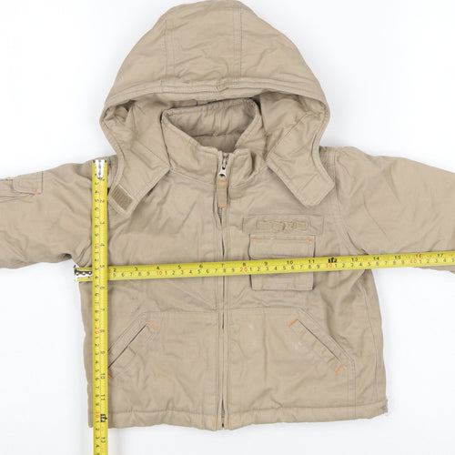 Mamas & Papas Beige Hooded Parka Jacket 6-9 Months Unisex Baby