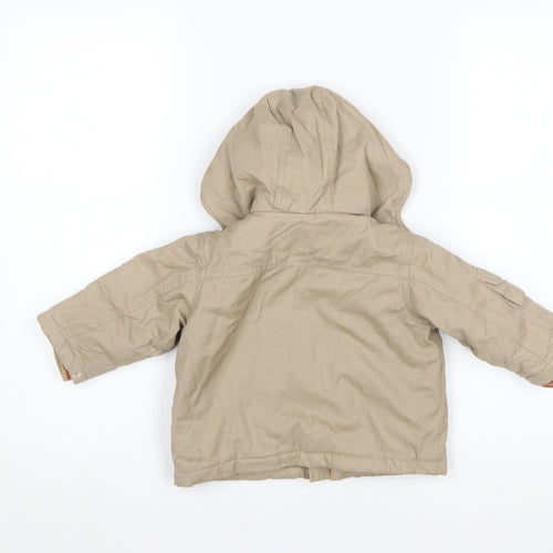 Mamas & Papas Beige Hooded Parka Jacket 6-9 Months Unisex Baby
