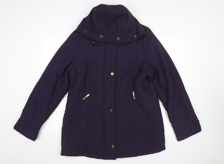 Marks and Spencer Women's Purple Hooded Puffer Jacket UK 14