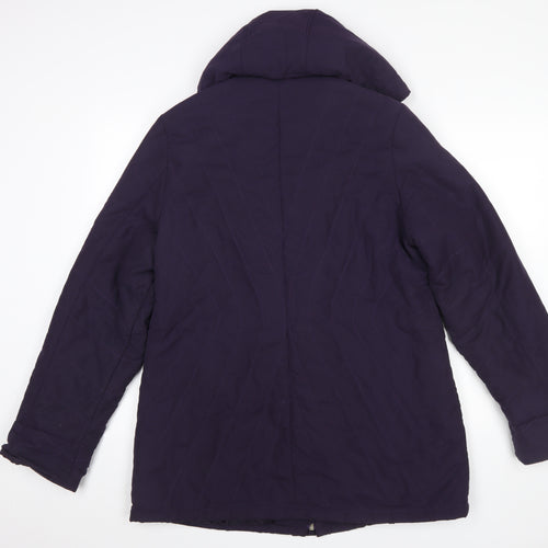 Marks and Spencer Women's Purple Hooded Puffer Jacket UK 14