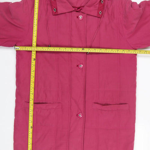 Astraka Women’s Pink Hooded Parka Coat Size S Mid-Length Polyester