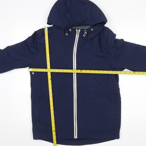 Next Men's Blue Hooded Windbreaker Jacket Size S Lightweight Casual