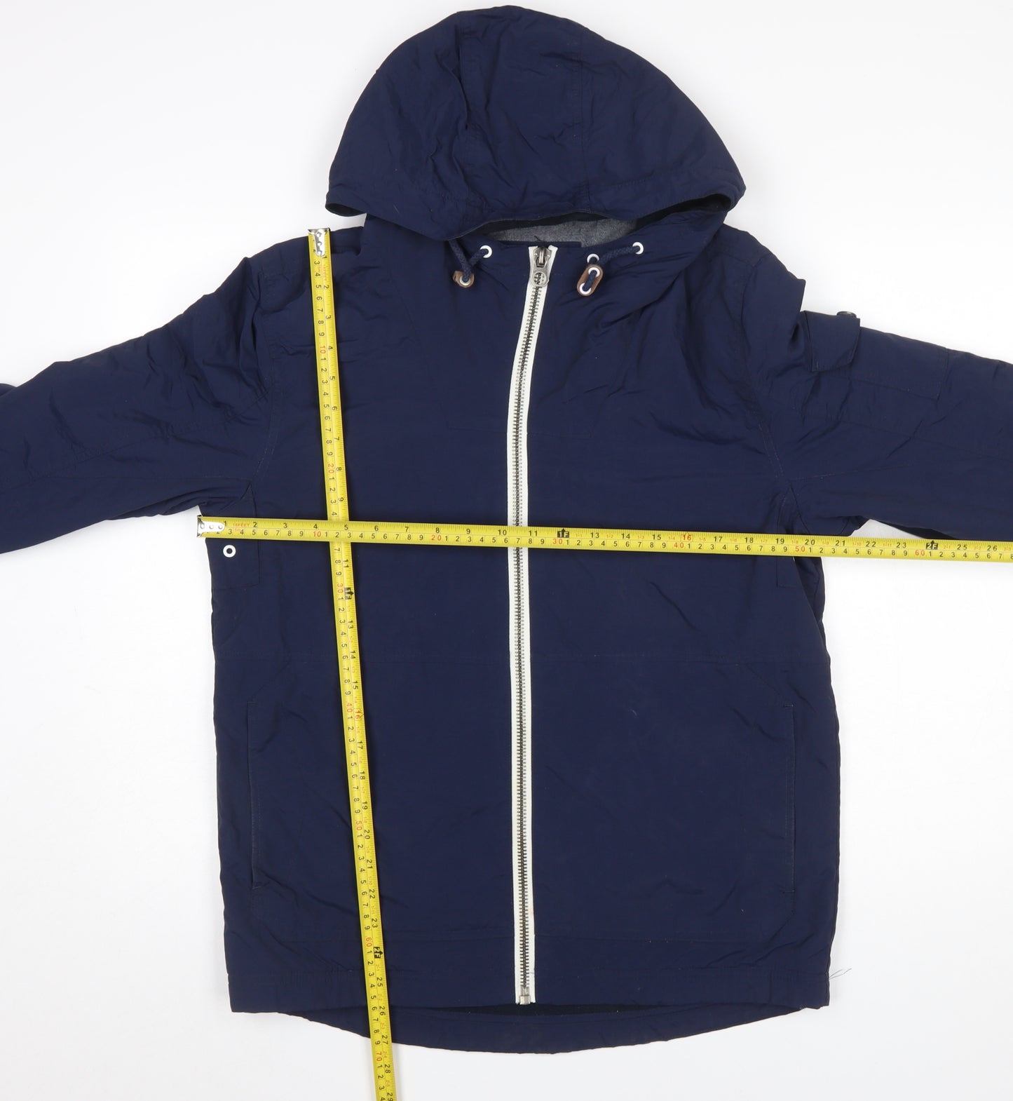 Next Men's Blue Hooded Windbreaker Jacket Size S Lightweight Casual