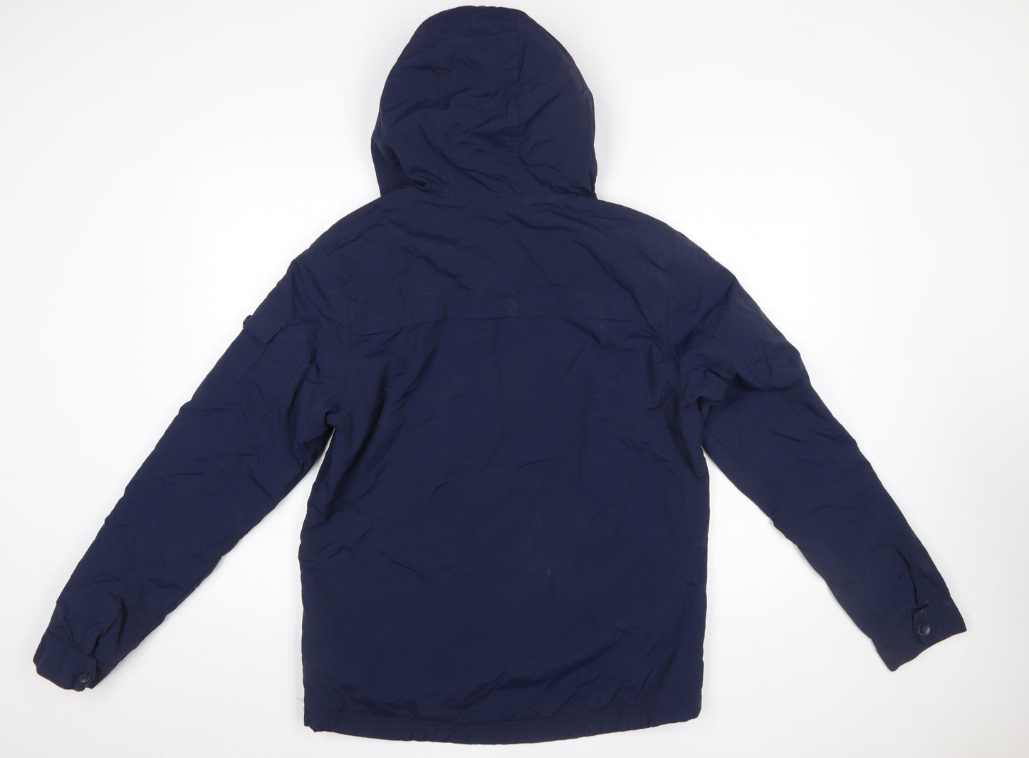 Next Men's Blue Hooded Windbreaker Jacket Size S Lightweight Casual