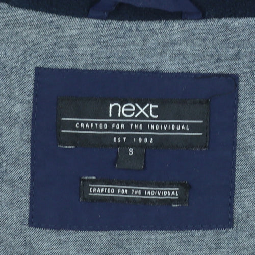 Next Men's Blue Hooded Windbreaker Jacket Size S Lightweight Casual