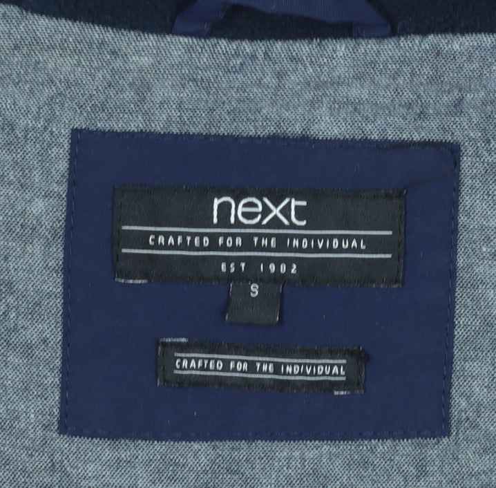 Next Men's Blue Hooded Windbreaker Jacket Size S Lightweight Casual