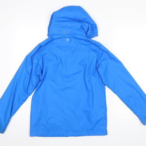 Mountain Warehouse Boys Blue Hooded Water Resistant Rain Coat 11-12 Years