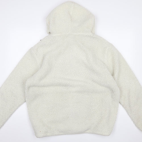 Dickies Mens Ivory Fleece 1/2 Zip Hoodie XL Hooded Sweatshirt
