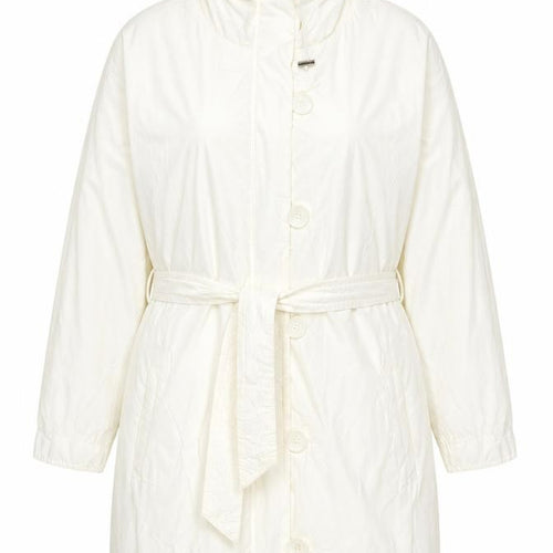 Laura Clement La Redoute Cream Belted Hooded Rain Coat Women’s UK 14