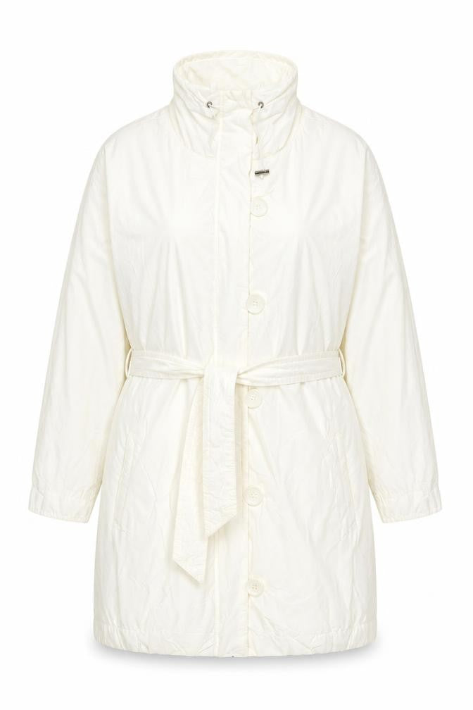 Laura Clement La Redoute Cream Belted Hooded Rain Coat Women’s UK 14