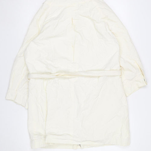 Laura Clement La Redoute Cream Belted Hooded Rain Coat Women’s UK 14