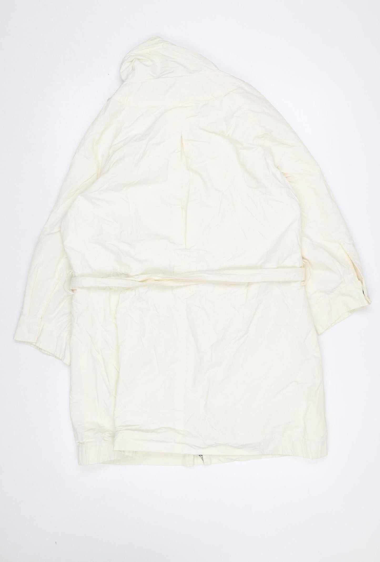 Laura Clement La Redoute Cream Belted Hooded Rain Coat Women’s UK 14