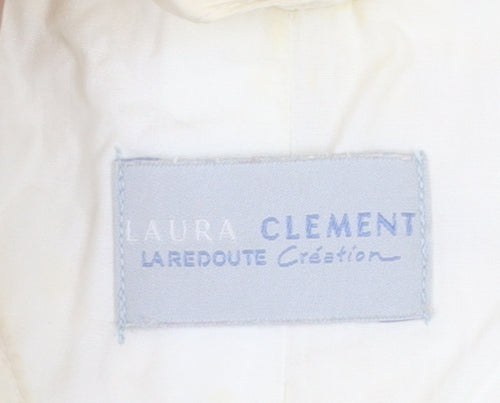 Laura Clement La Redoute Cream Belted Hooded Rain Coat Women’s UK 14