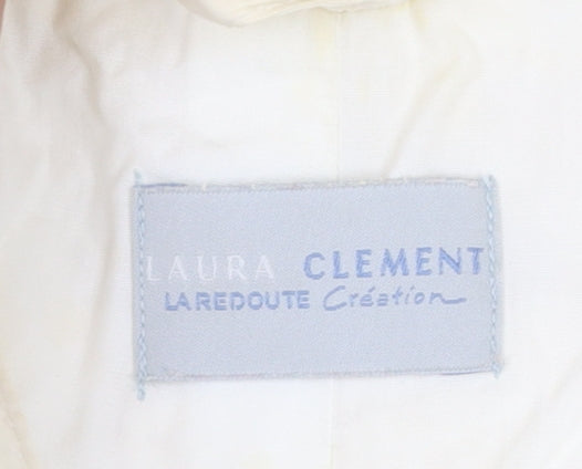 Laura Clement La Redoute Cream Belted Hooded Rain Coat Women’s UK 14