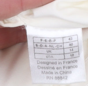Laura Clement La Redoute Cream Belted Hooded Rain Coat Women’s UK 14