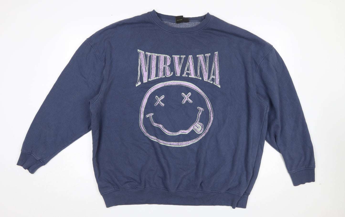 Nirvana Womens Blue Crew Neck Pullover Sweatshirt Size M 12/14