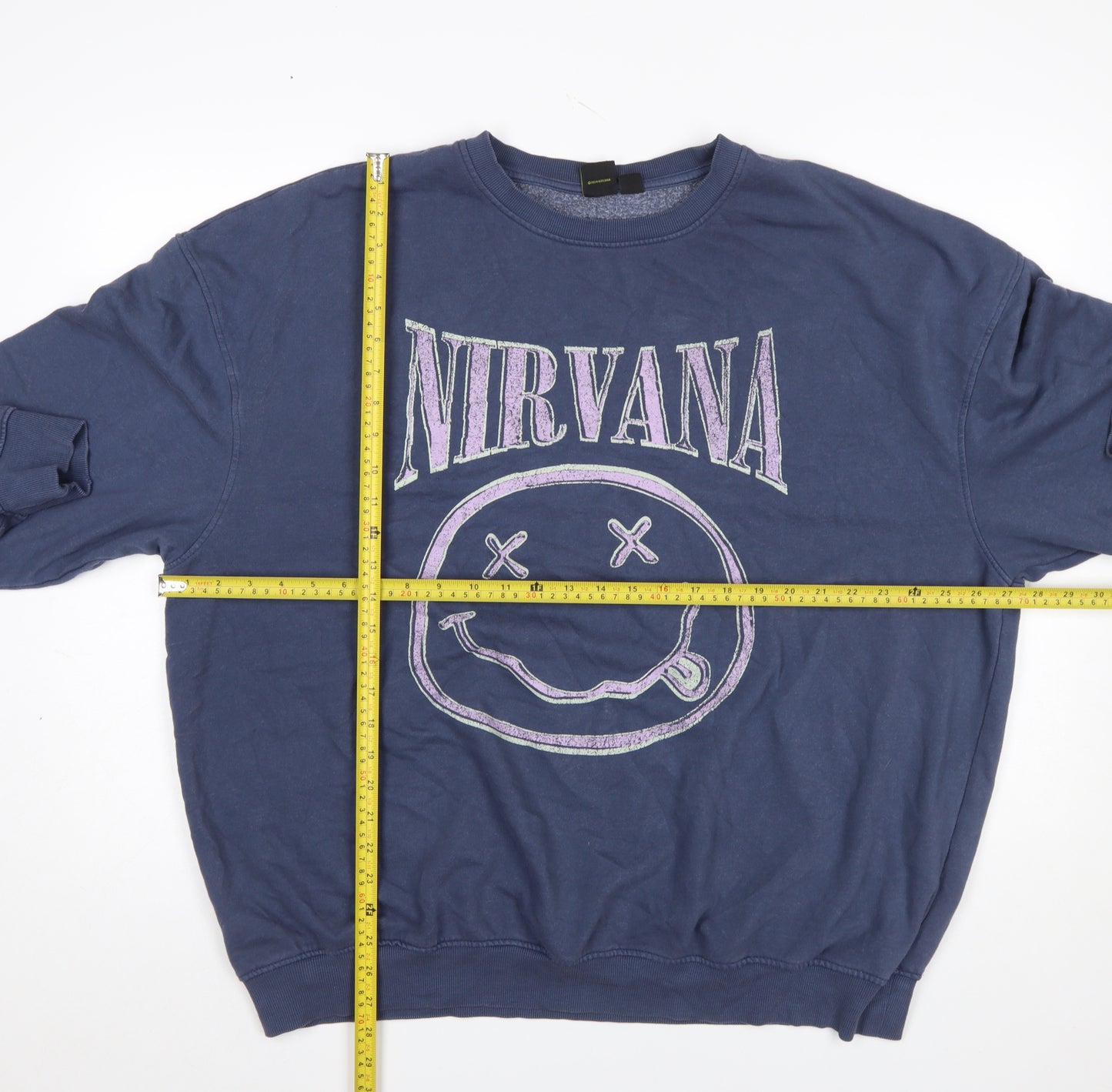 Nirvana Womens Blue Crew Neck Pullover Sweatshirt Size M 12/14