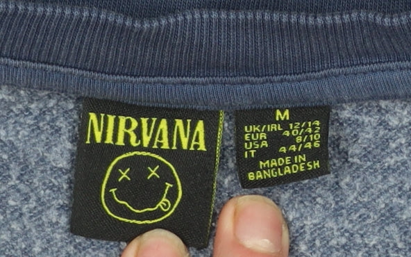 Nirvana Womens Blue Crew Neck Pullover Sweatshirt Size M 12/14