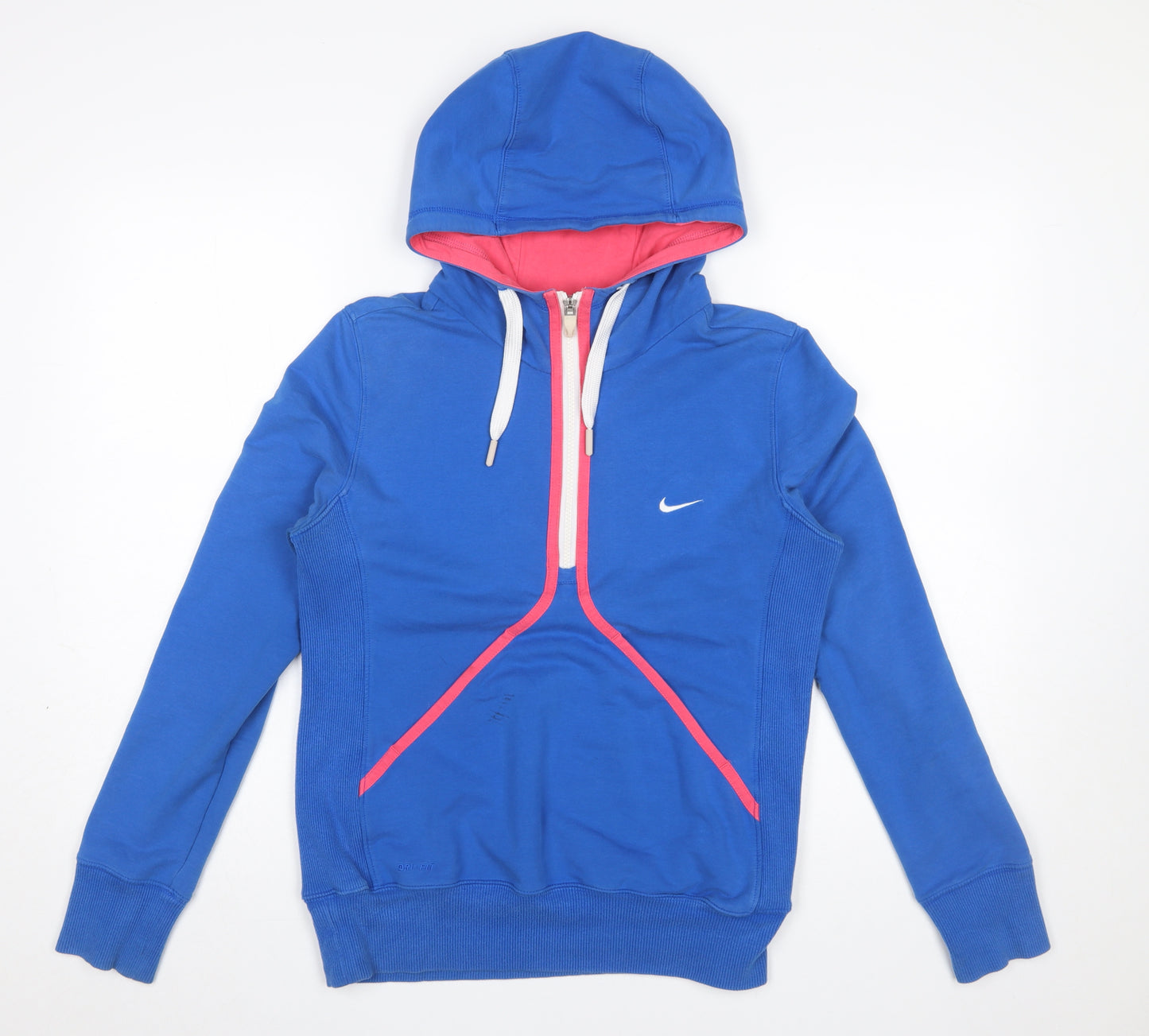 Nike Womens Blue Dri-Fit Hoodie Medium Hooded Pullover Sweatshirt