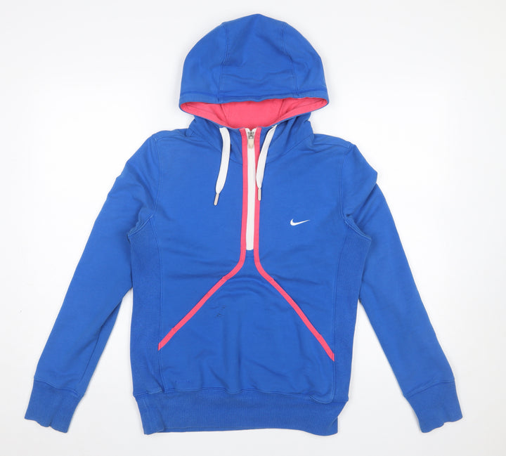 Nike Womens Blue Dri-Fit Hoodie Medium Hooded Pullover Sweatshirt